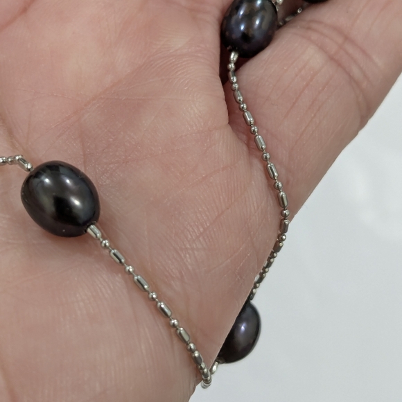 NW0T🔥Tahitian Black Pearls Necklace - Picture 10 of 11